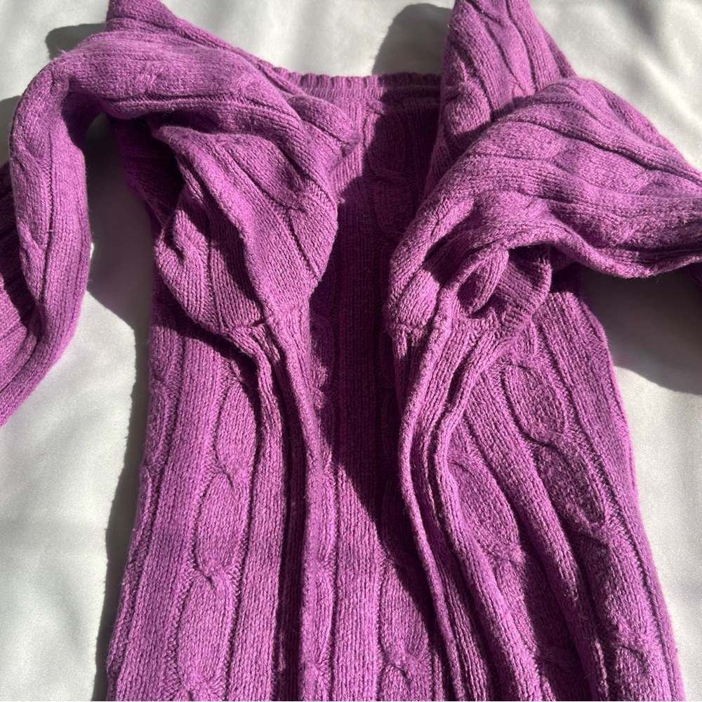 Y2K AEO Cotton-Blend Cable Knit Boatneck Sweater - American Eagle Outfitters - Picture 7 of 8